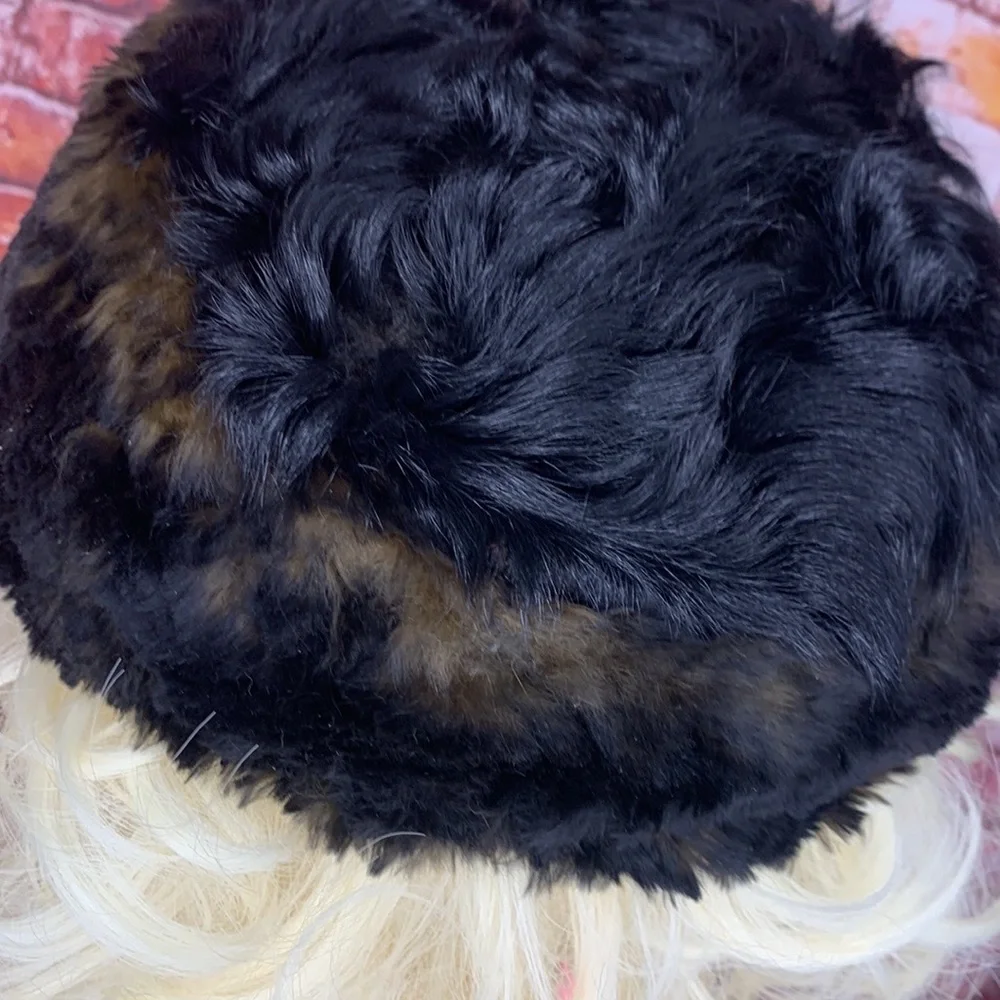 Vintage 50s Two Tone Mink Pillbox Hat - Picture 9 of 10